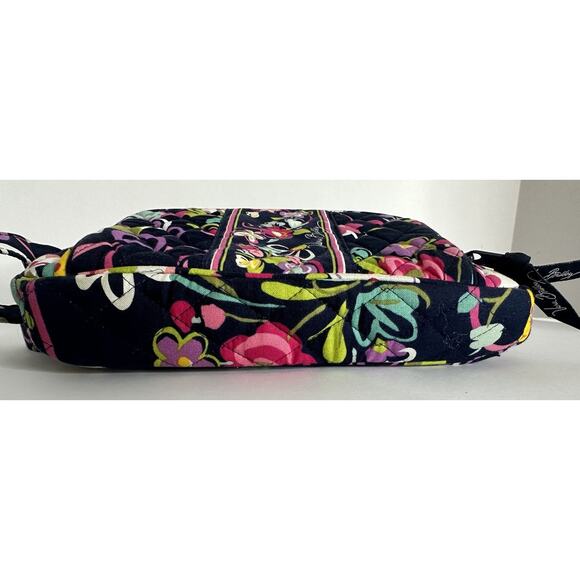 Vera Bradley Sm. Crossbody Bag Purse Card Holder Navy/ Purple Ribbons Patrn READ - Picture 8 of 9